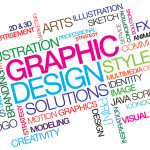 Graphic design colored word tag cloud template illustration